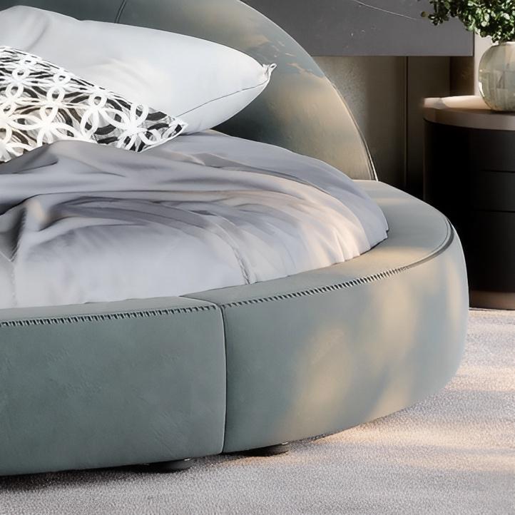 Matcha Mousse Velvet Round Bed