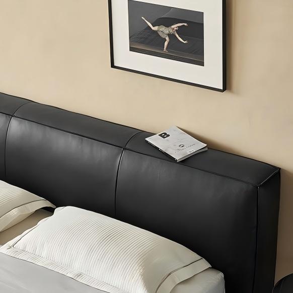 Cinnamon Leather Bed-Black