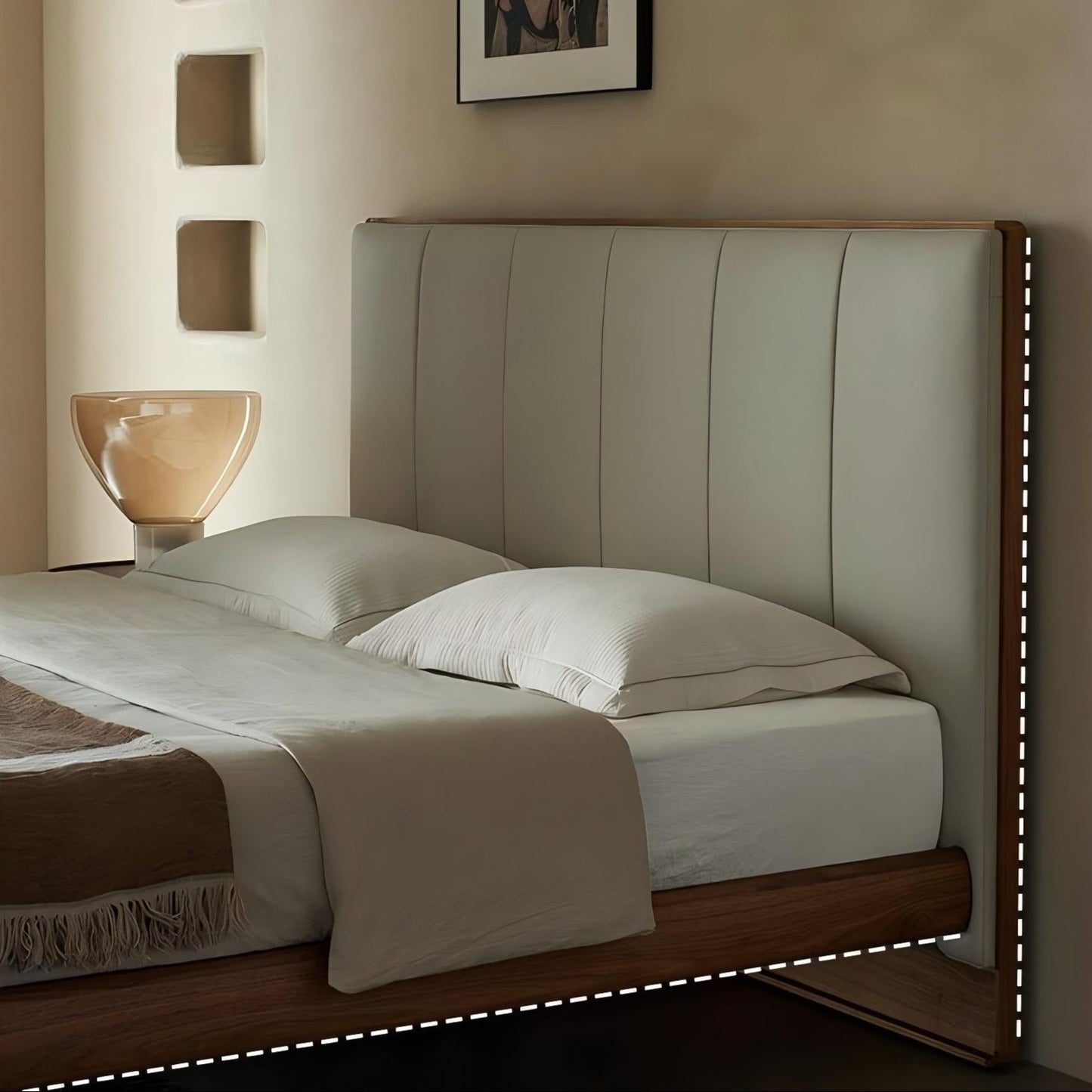Muffin Edge Leather Bed-Brown