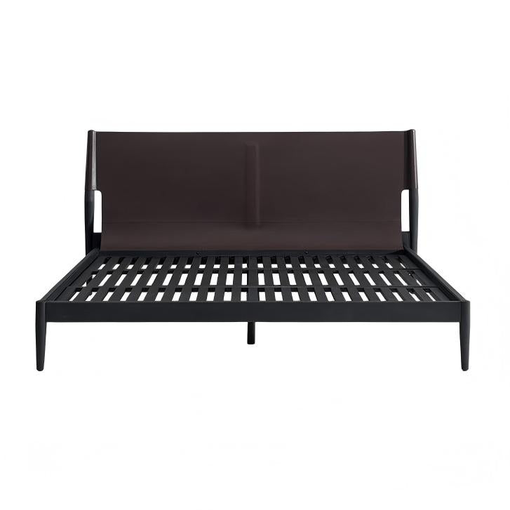 Truffle Cream Leather Bed-Beige