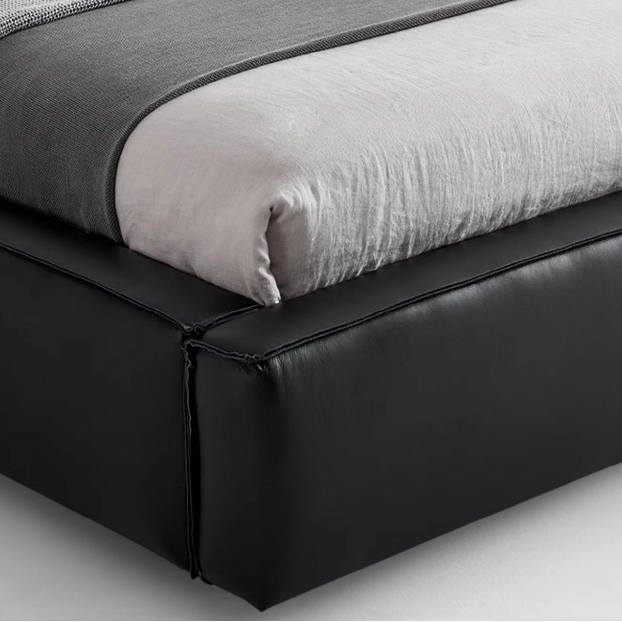 Cinnamon Leather Bed-Black