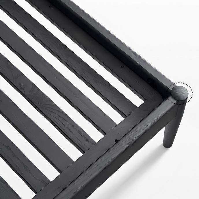 Truffle Cream Leather Bed-Black