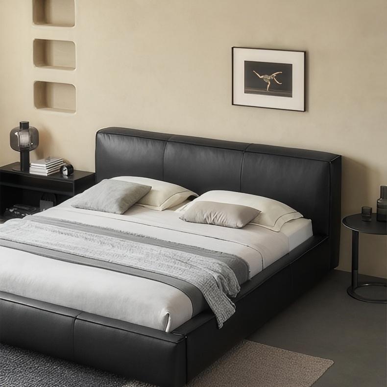 Cinnamon Leather Bed-Black