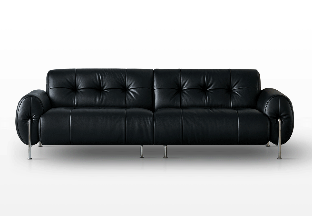 Banning Vintage Leather Sofa-Black