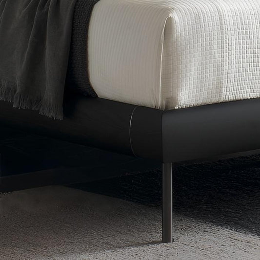 Muffin Edge Leather Bed-Black