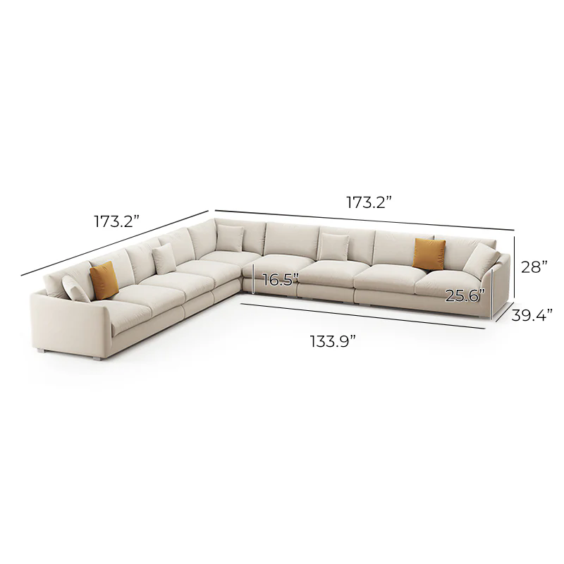 Aalto Boutique Feathers Corner Sectional Beige / Polyester