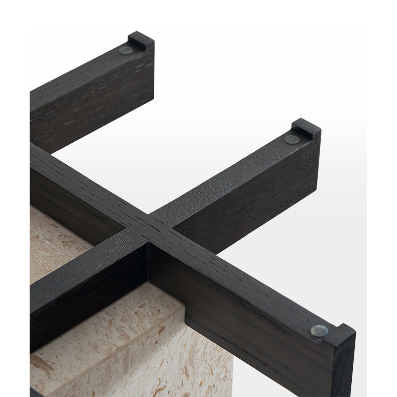 Aurum Glass Marble Side Table-Black