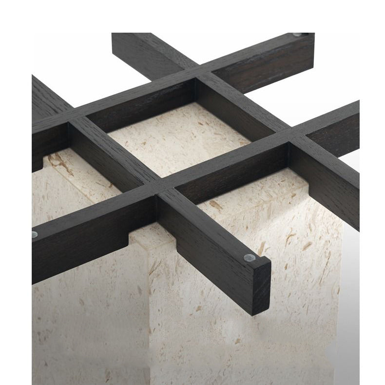 Aurum Glass Marble Side Table-Black