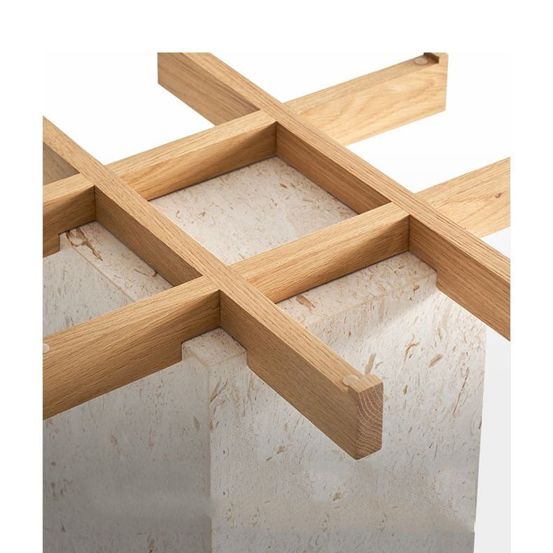 Aurum Glass Marble Side Table-Natural