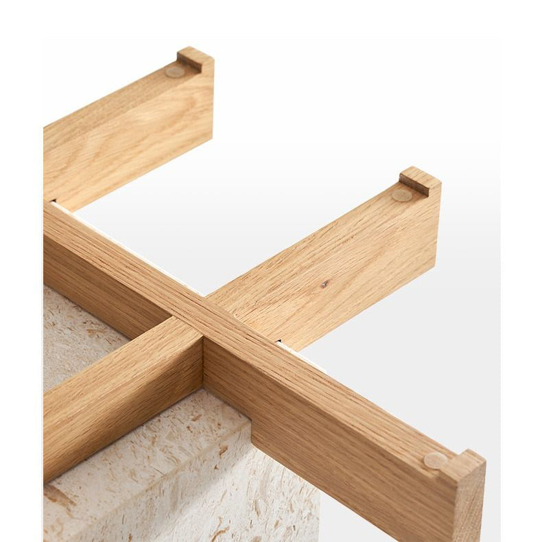 Aurum Glass Marble Side Table-Natural