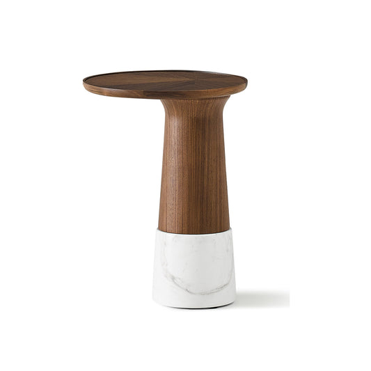 Verona Marble Walnut Side Table-hidhidden