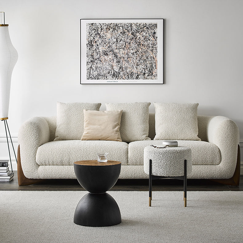 Sculptural Oak Walnut Side Table-Oak