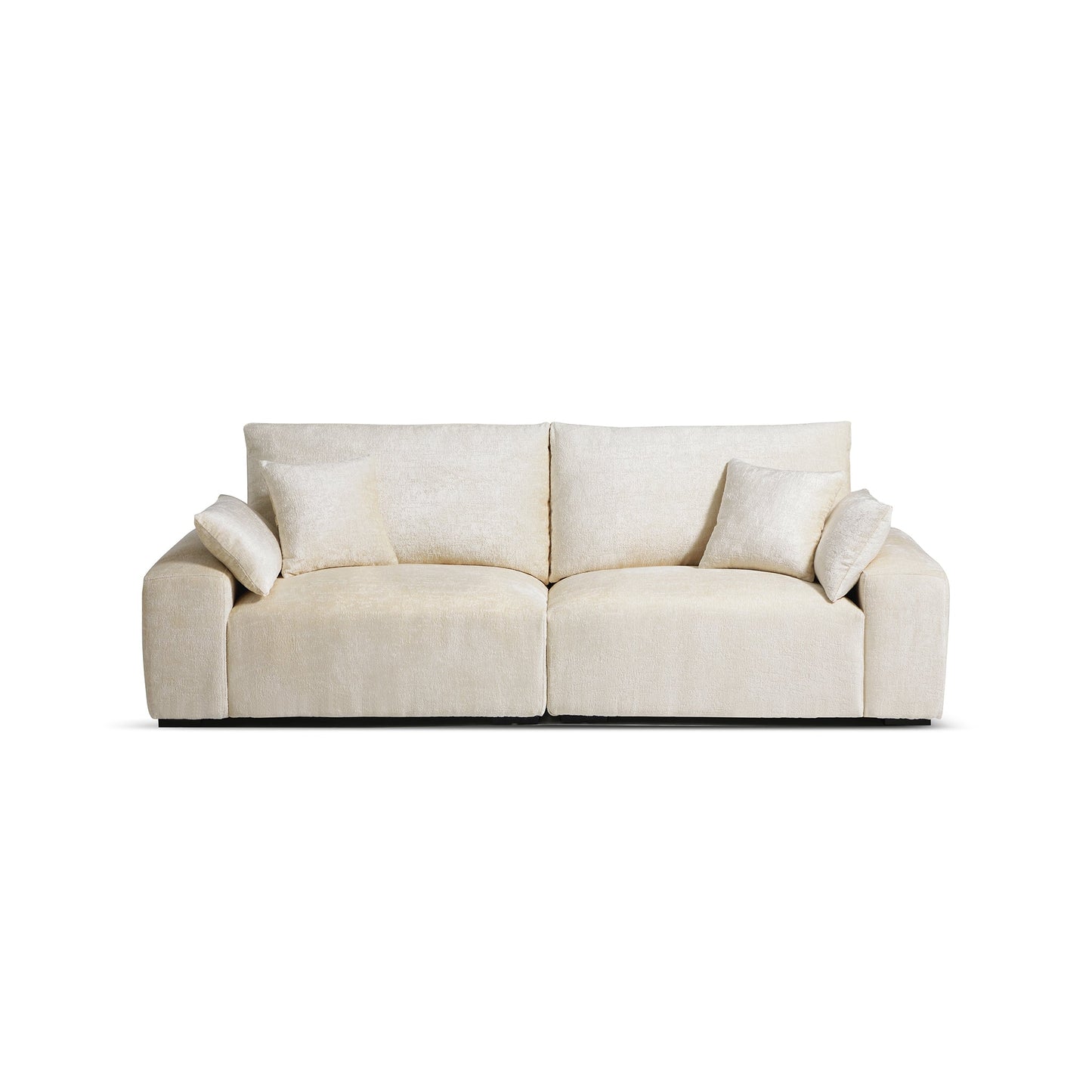 The Empress Beige Sofa-Beige-90.6″