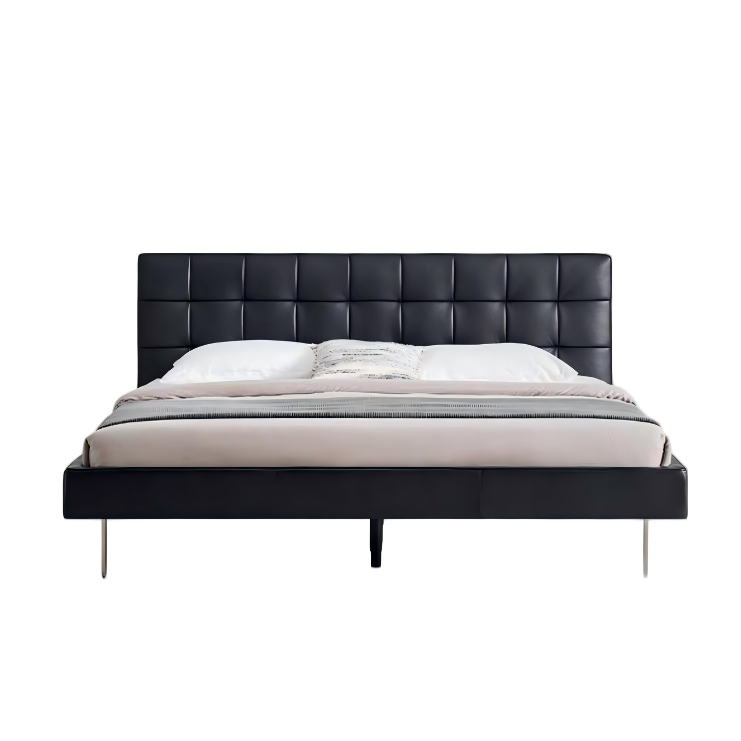 Mocha Slice Leather Bed-Black