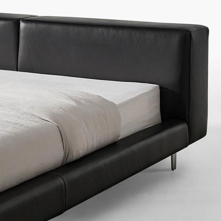 Charcoal Toast Leather Bed-Black