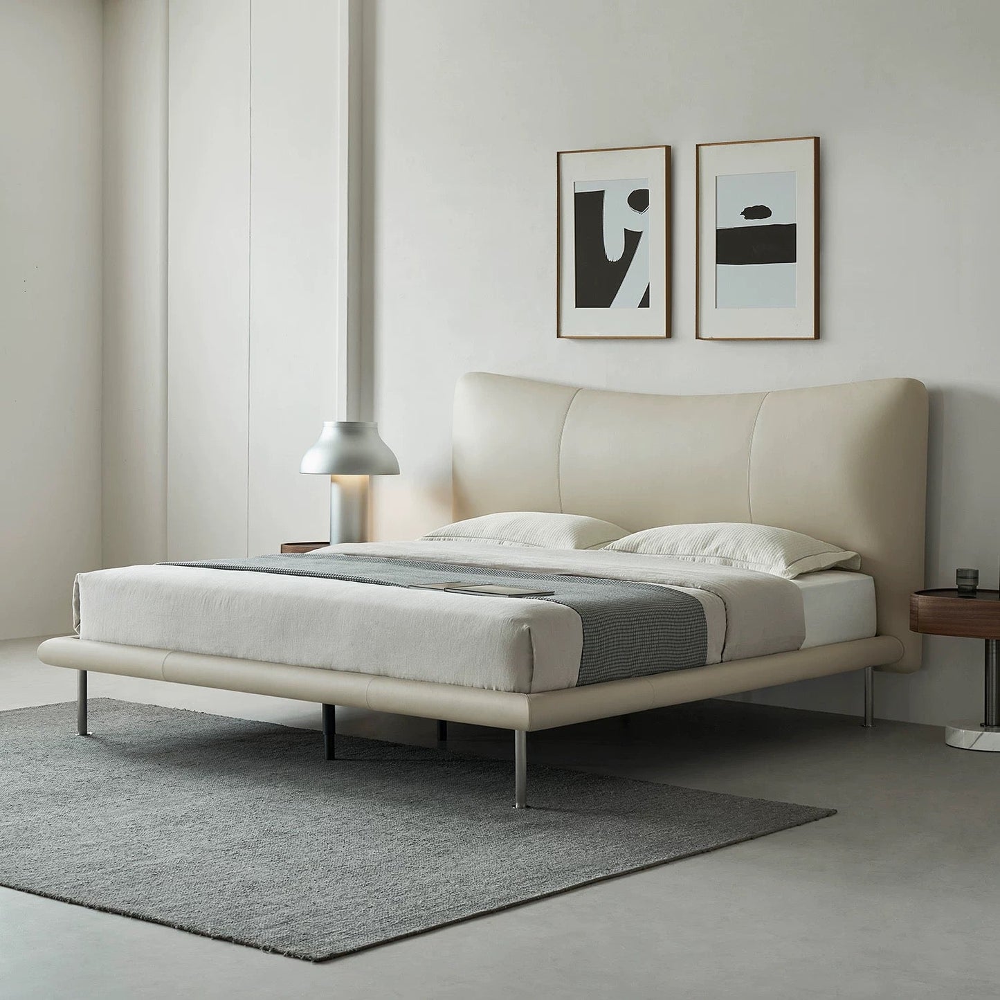 Choco Swirl Leather Bed-Beige