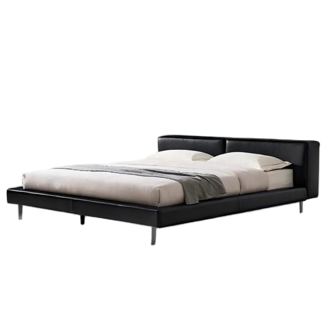 Charcoal Toast Leather Bed-Black