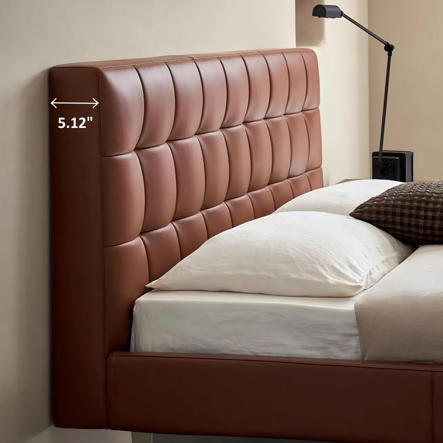Mocha Slice Leather Bed-Brown