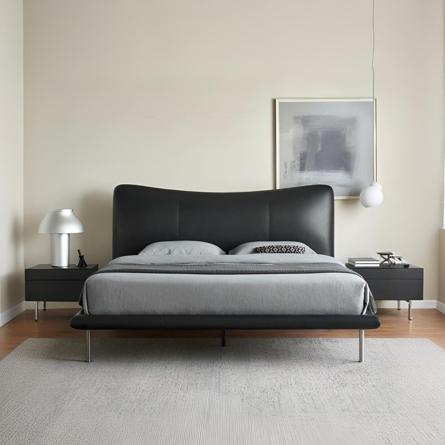 Choco Swirl Leather Bed-Black
