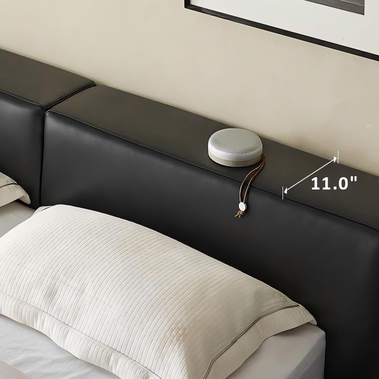 Charcoal Toast Leather Bed-Black
