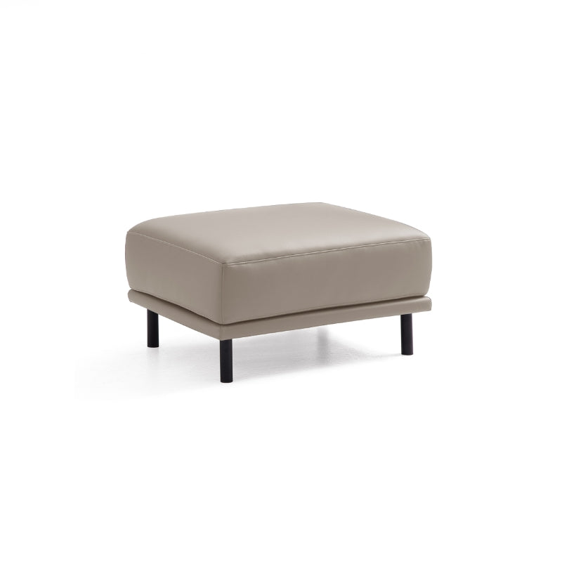 Noble Dark Gray Leather Sofa Set and Ottoman-Beige