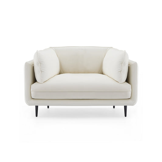 Vanilla White Leather Armchair-hidden