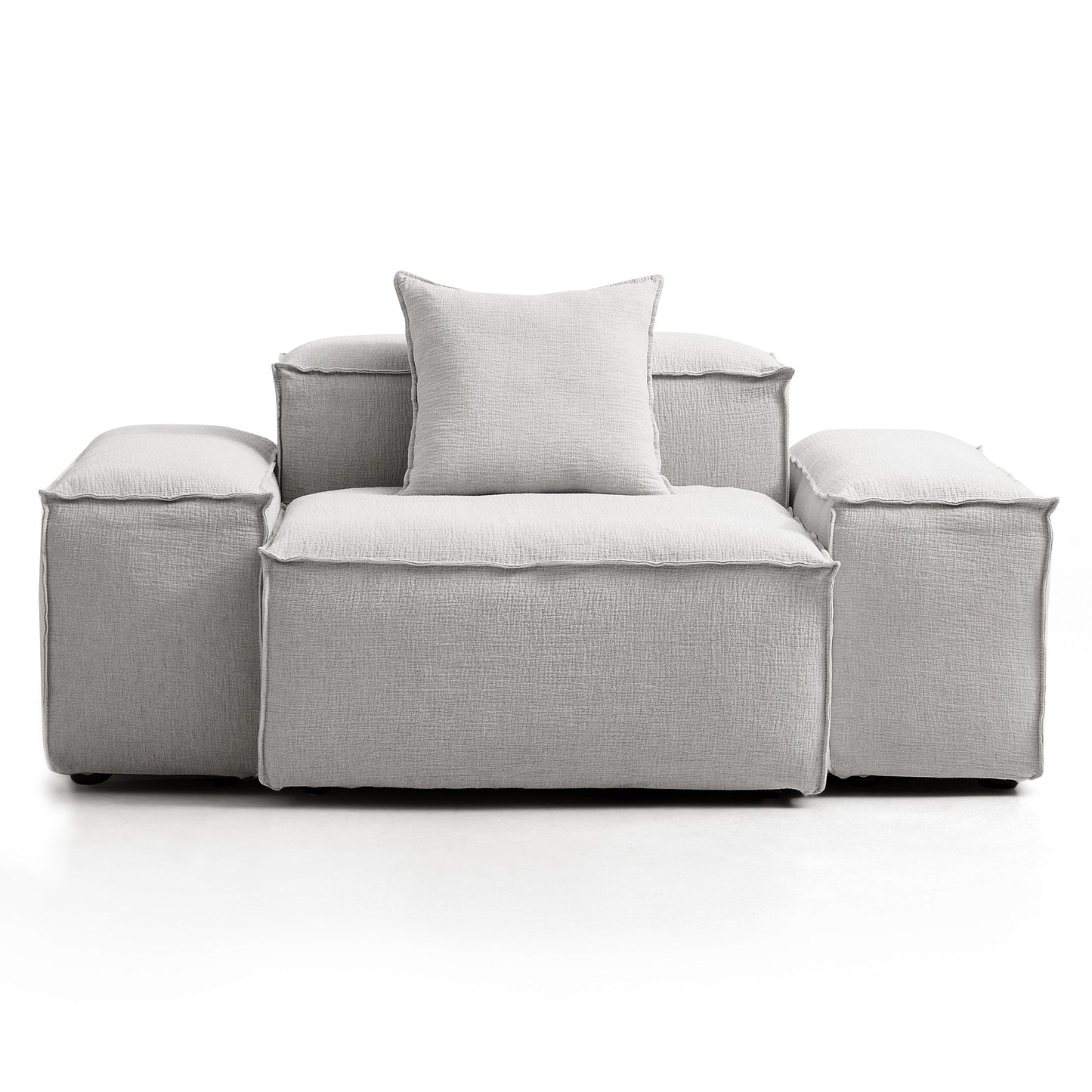 Freedom Modular White Accent Armchair-Gray