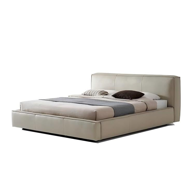 Cinnamon Leather Bed-Beige
