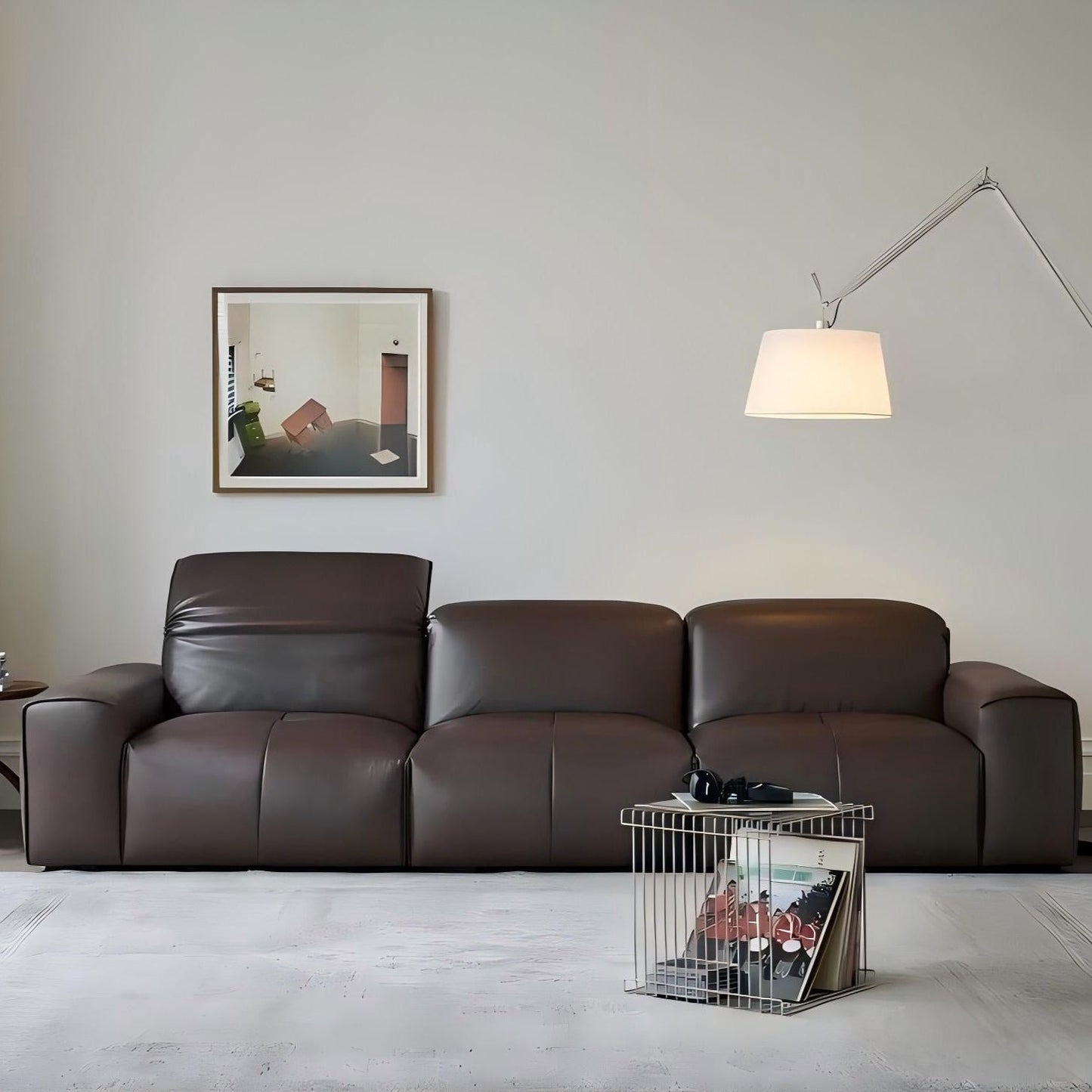 Nero Brown Recliner Leather Lounge Sofa-Brown