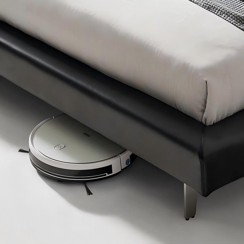 Charcoal Toast Leather Bed-Black