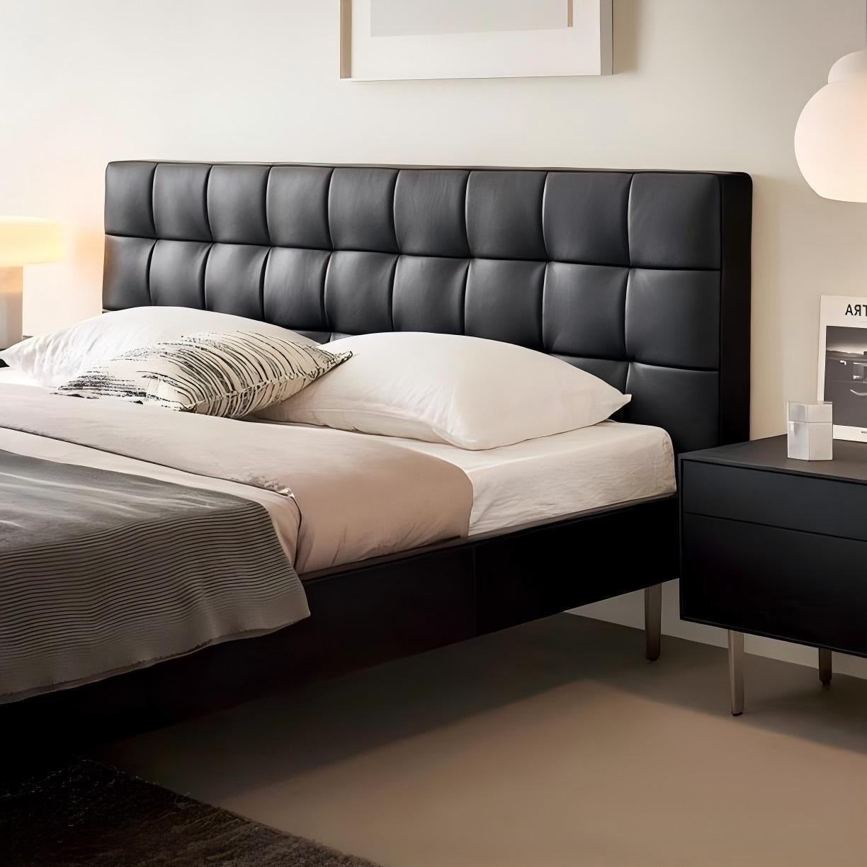 Mocha Slice Leather Bed-Black