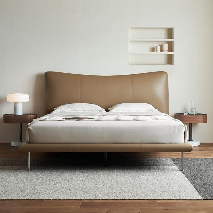 Choco Swirl Leather Bed-Brown
