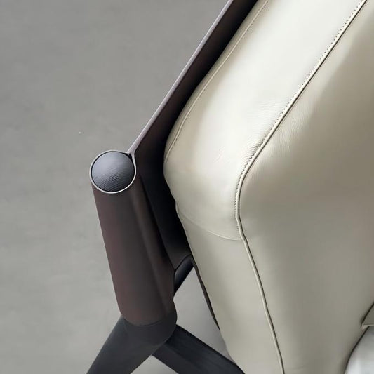 Truffle Cream Leather Bed-Beige