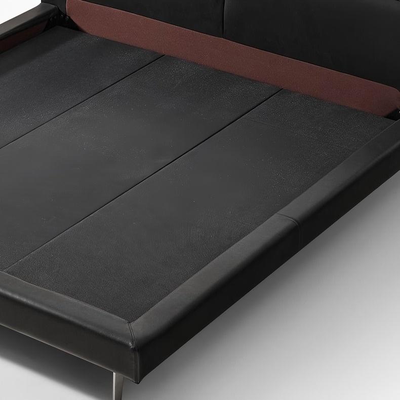 Charcoal Toast Leather Bed-Black