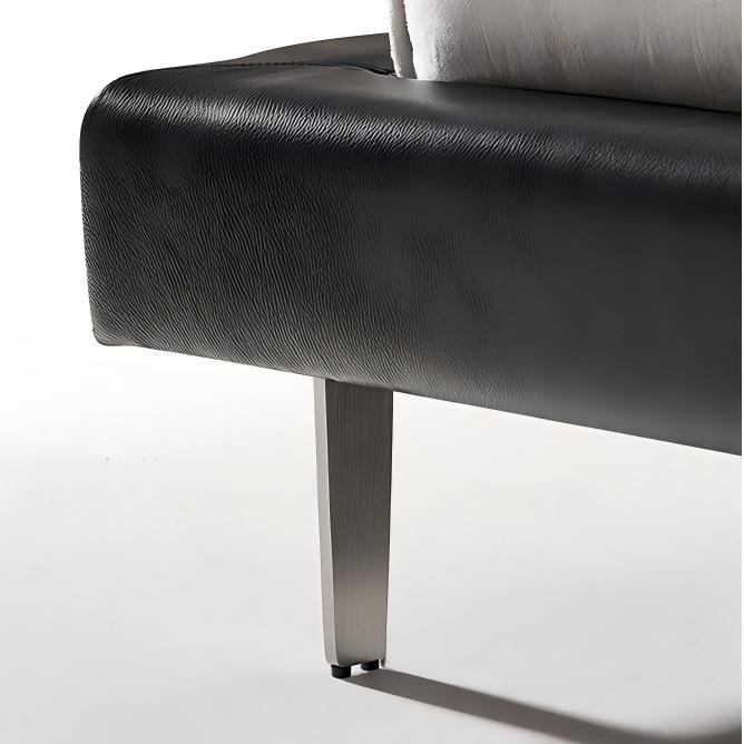 Charcoal Toast Leather Bed-Black