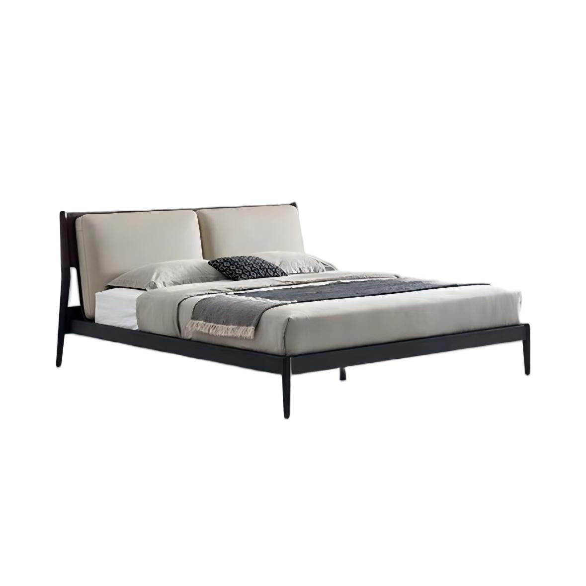 Truffle Cream Leather Bed-Beige