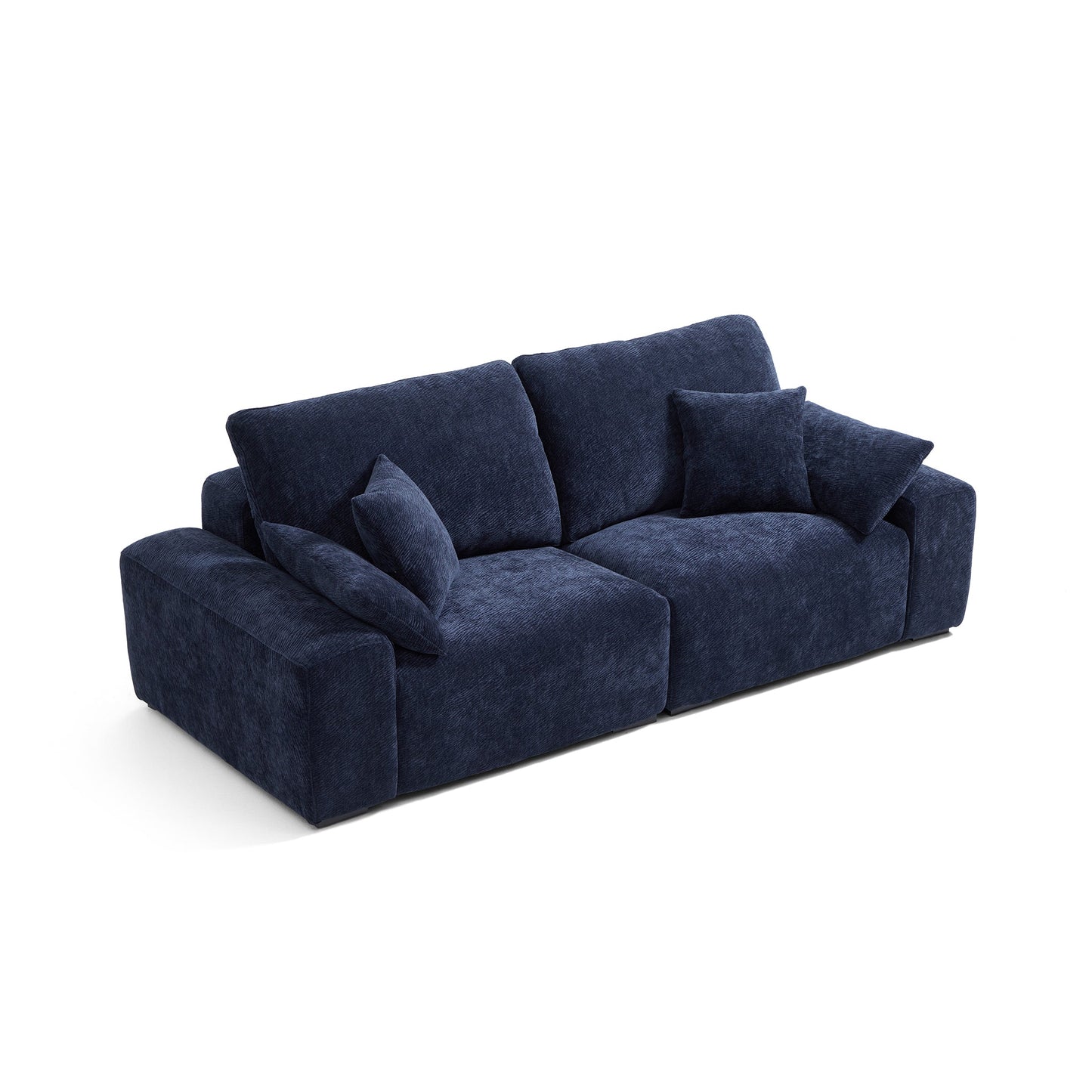The Empress Navy Blue Sofa-Navy Blue-90.6"