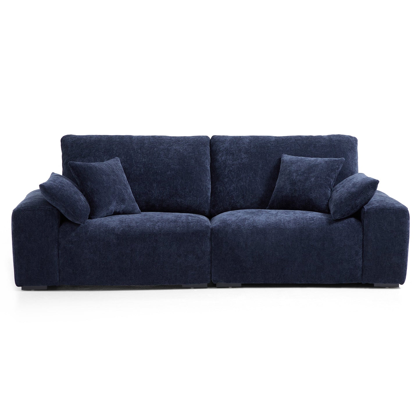 The Empress Navy Blue Sofa-Navy Blue-90.6"