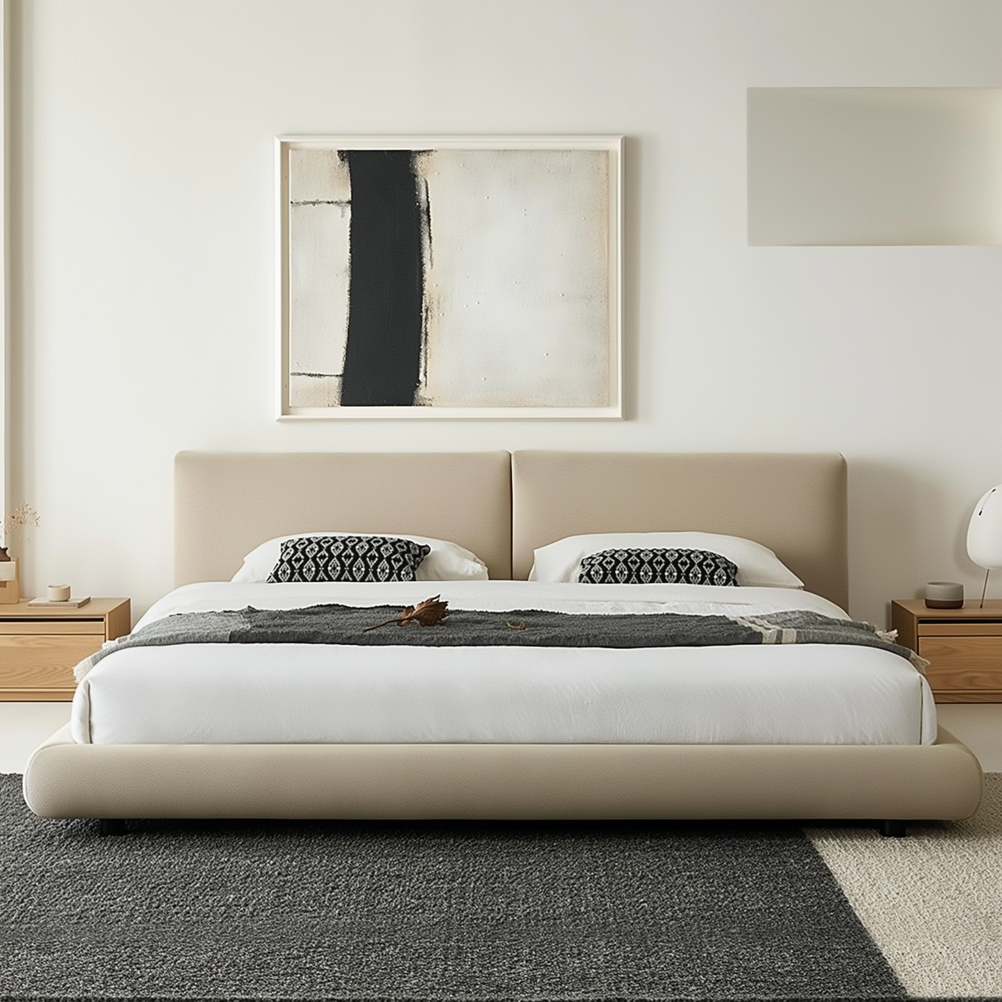 Donut Nap Fabric Bed-Khaki