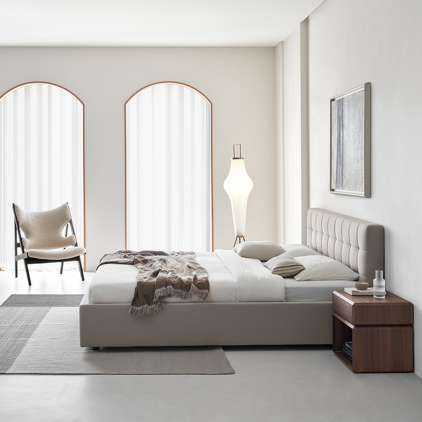 Sugar Cube Fabric Bed-Gray