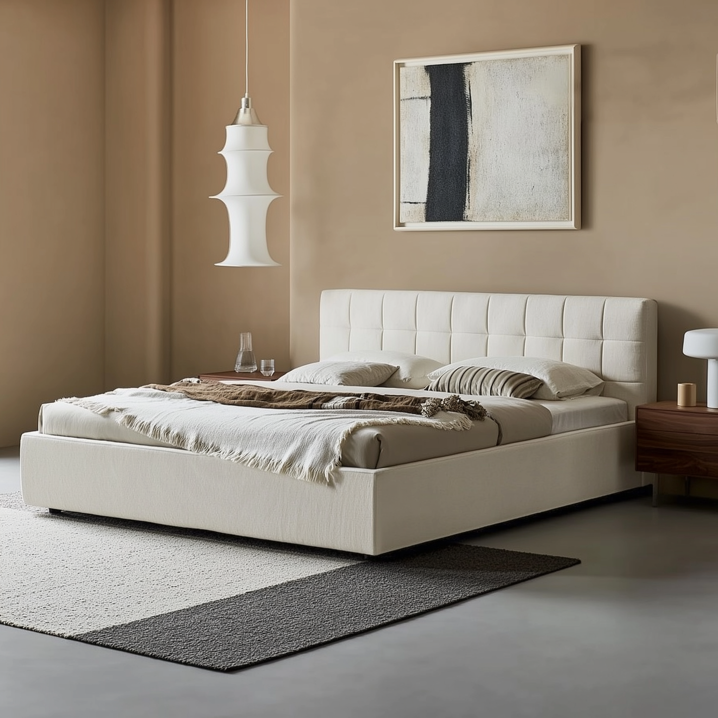 Sugar Cube Fabric Bed-White