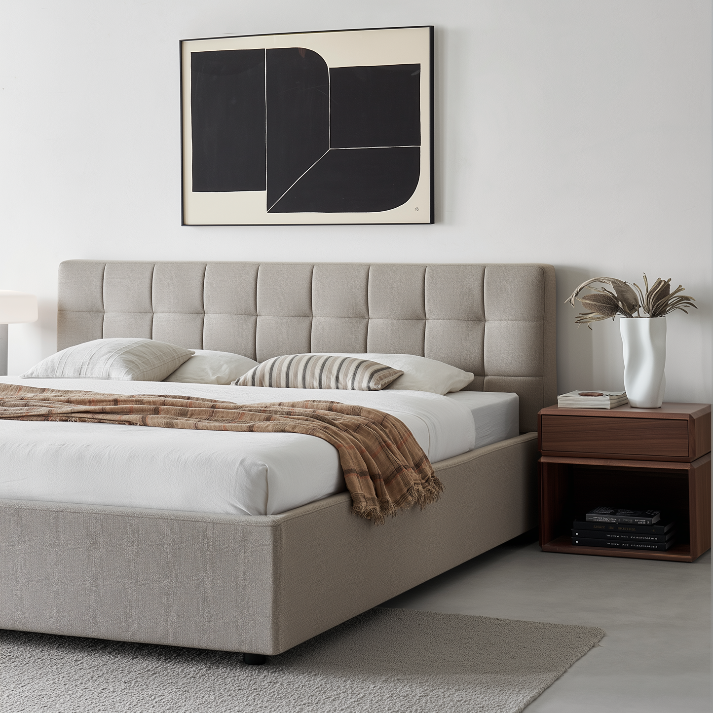 Sugar Cube Fabric Bed-Gray