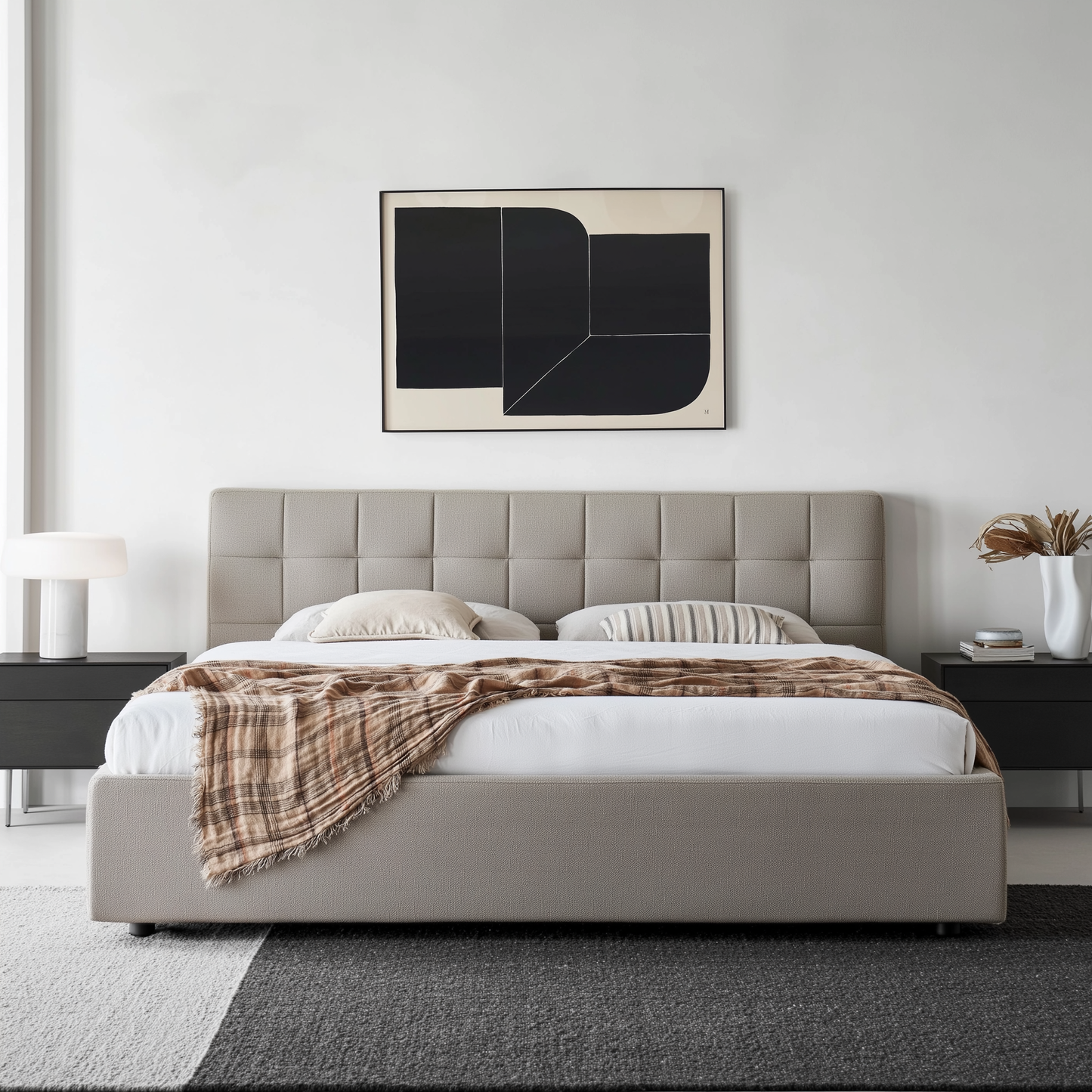 Sugar Cube Fabric Bed-Gray