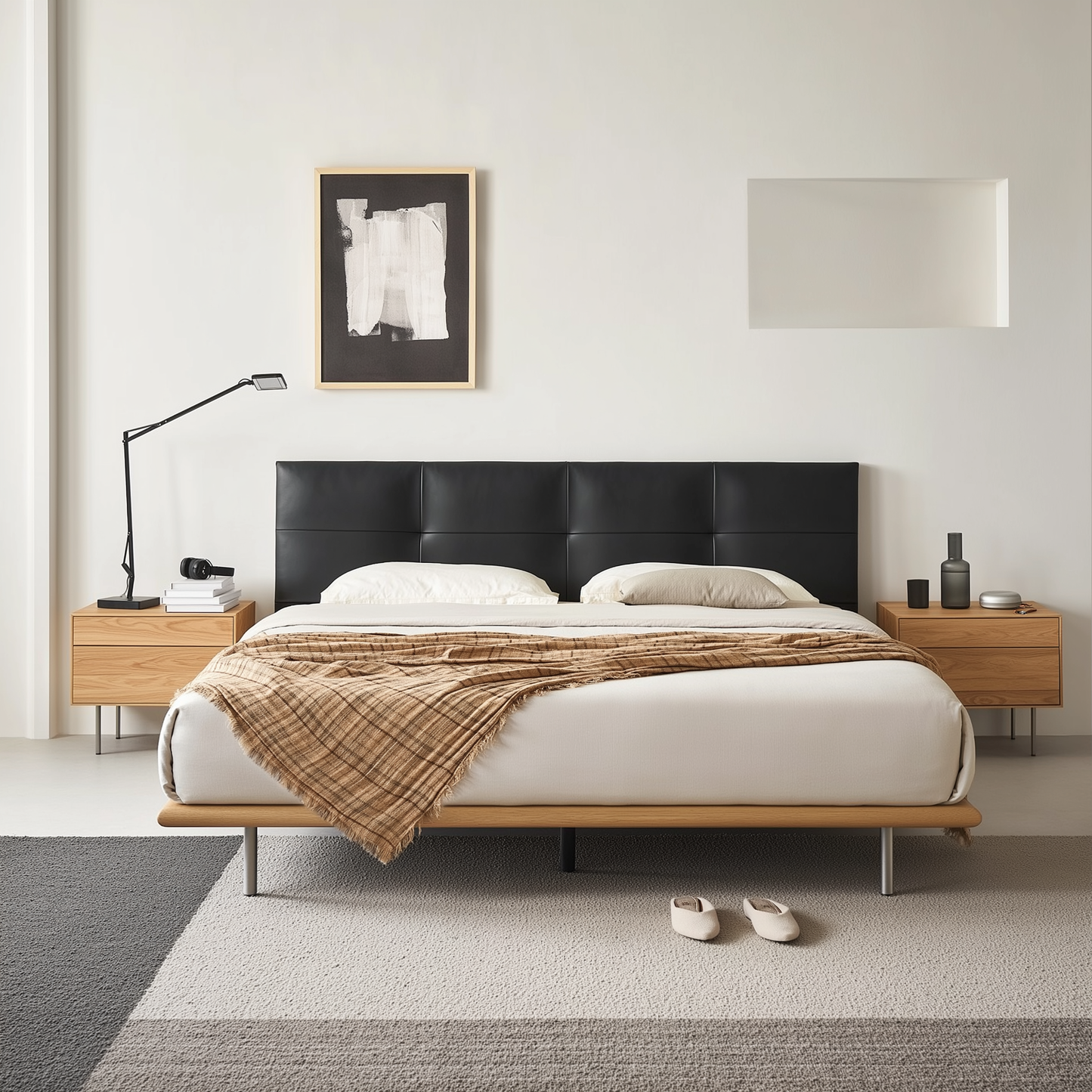 Brownie Crust Leather Bed-Ash