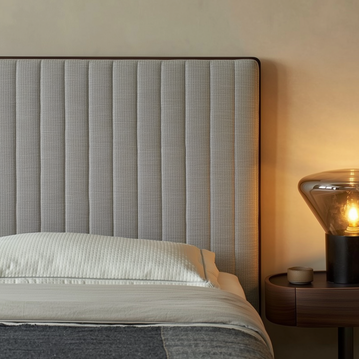 Muffin Edge Fabric Bed-Black