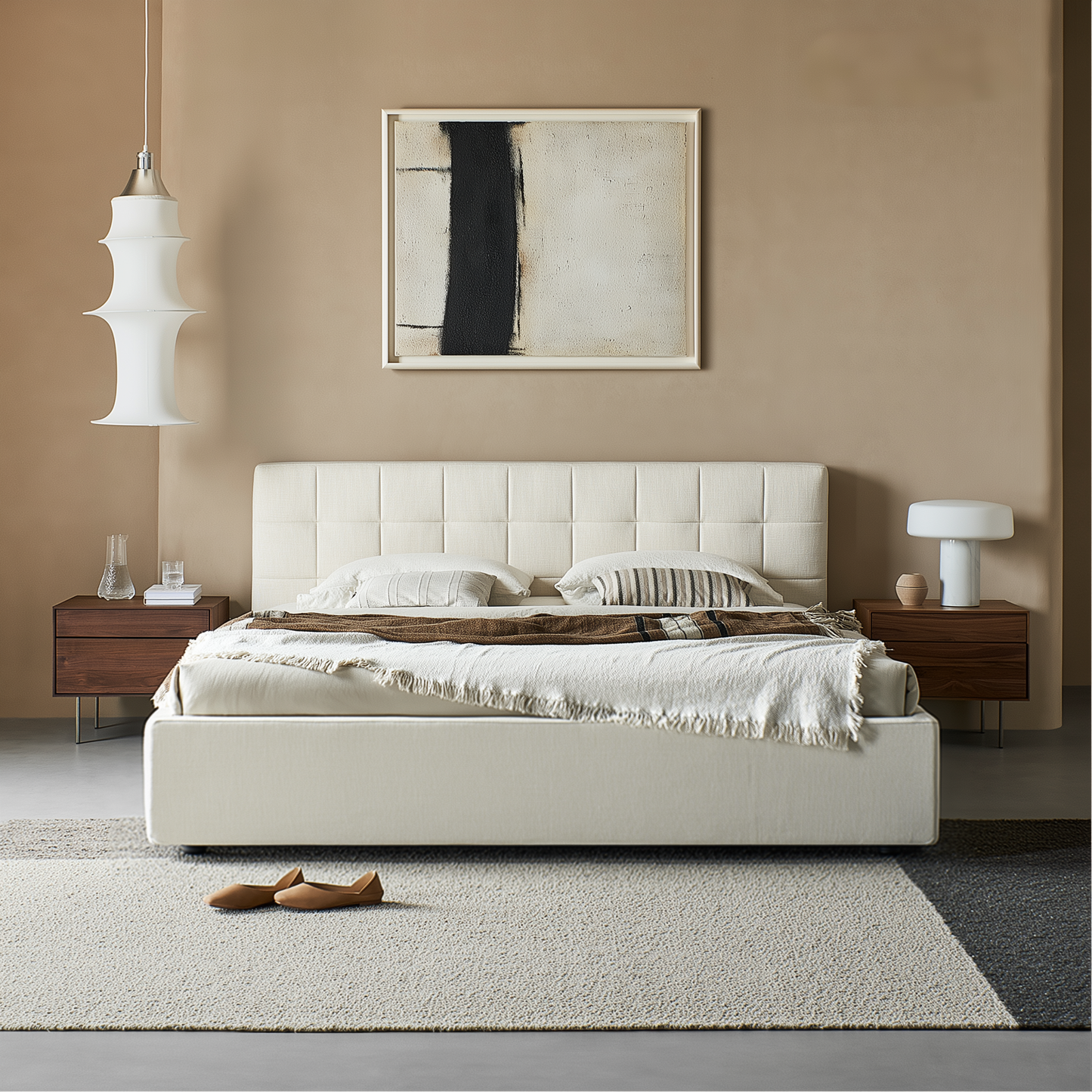 Sugar Cube Fabric Bed-White