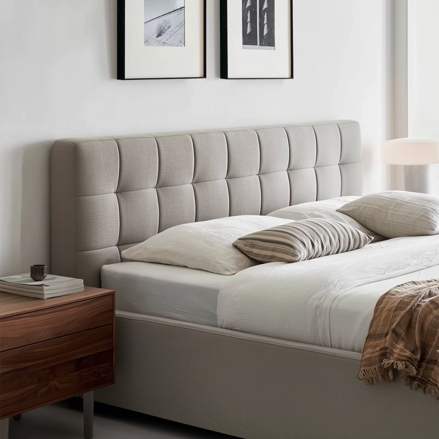 Sugar Cube Fabric Bed-Gray