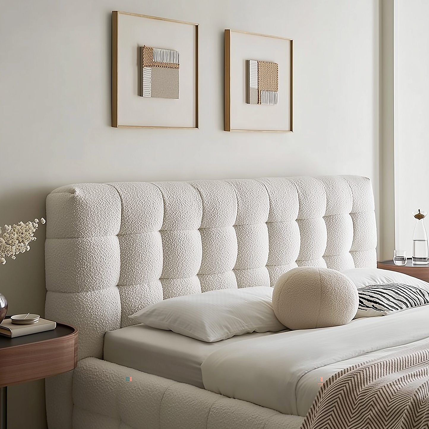 Cream Puff Boucle Bed