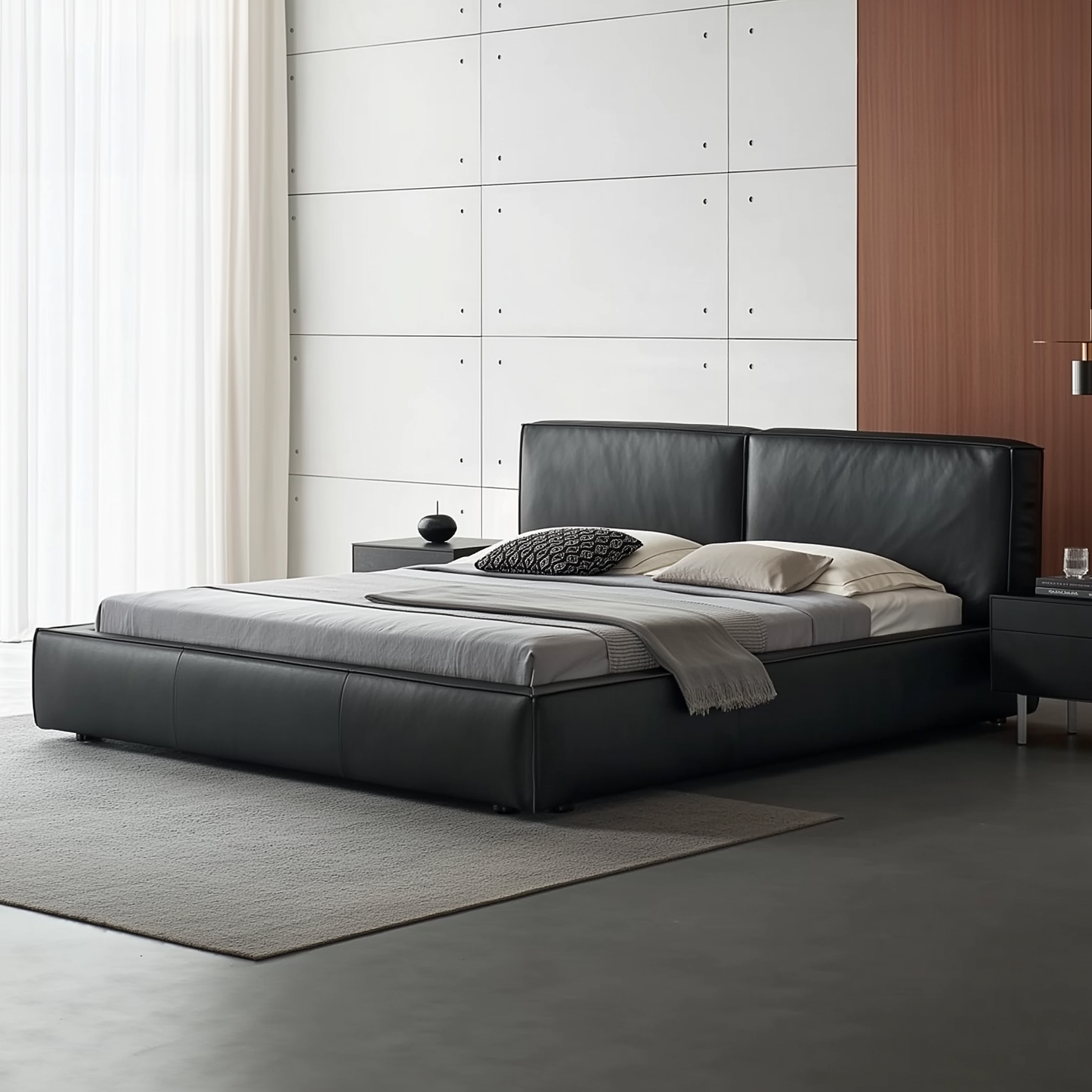 Pudding Leather Bed-Black