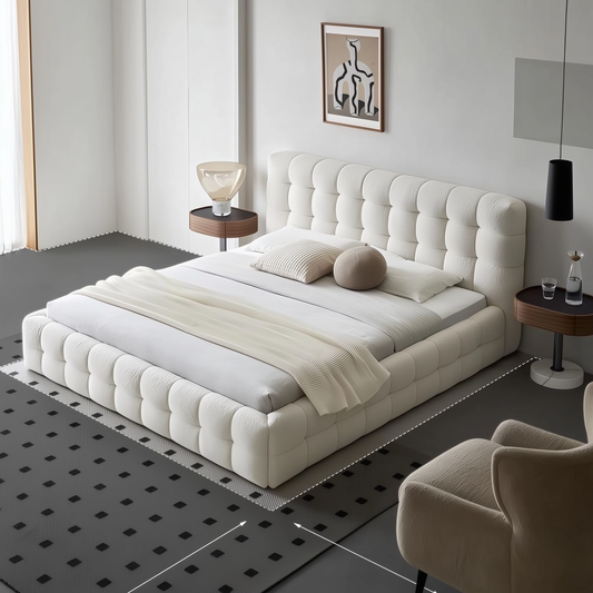 Cream Puff Boucle Bed